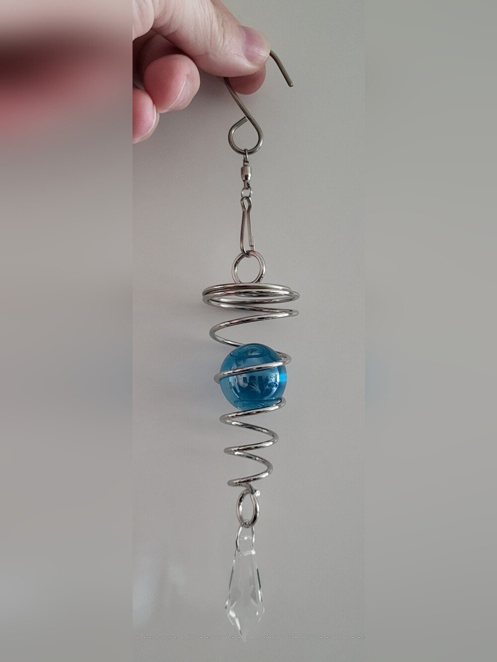 ✨ Hanging Crystal Suncatcher with Spinning Spiral & Rainbow Prism ✨
